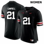 Women's Ohio State Buckeyes #21 Parris Campbell Black Nike NCAA College Football Jersey Latest QPQ6344DB